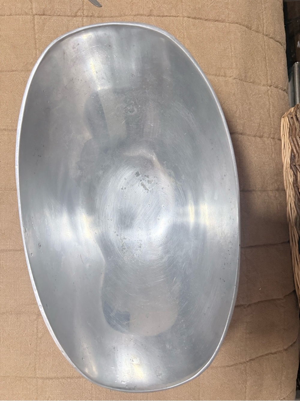 Lightweight Silver Aluminum Serving Bowl for Kitchen and Dining